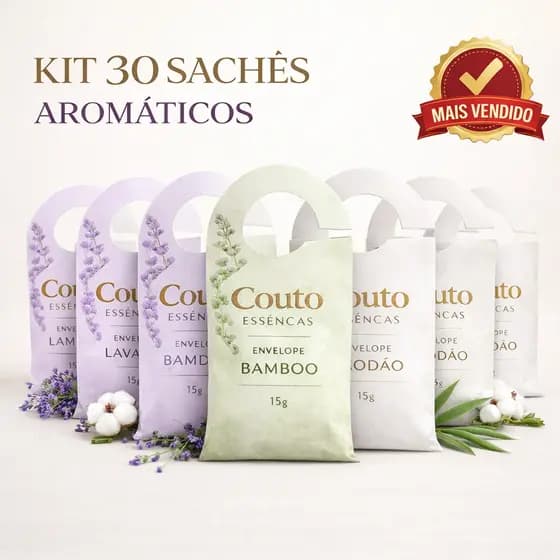 Kit 30 Saches Perfumados Aromáticos 15g Automóveis Guarda Roupas Gavetas Cômodas Carro Roupeiros