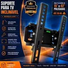 Suporte Para Tv Lcd Led Oled Qled 32 A 55 Pol Fixo Samsung LG Universal 15 20 25 32 40 42 43 47 polegadas