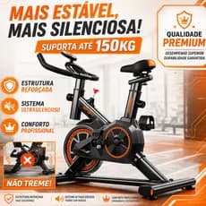 Bicicleta Spinning Ergométrica para Exercícios em Casa com Monitor Digital Suporte até 150kg