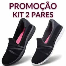 Kit 2 Pares Sapatilha Feminina com Palmilha em Gel Ortopédica