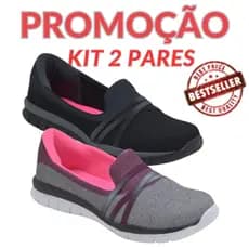 Kit 2 Pares Tênis Sapatilha Ortopédica Feminina com Palmilha em Gel