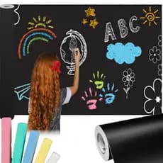 Papel De Parede Lousa 4 Metros Pvc 10 Gizes Quadro Negro Infantil Comércio Cardápio