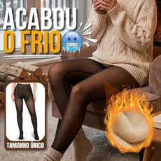 Meia Calça Térmica Translúcida Aveludada Forrada De Inverno Aquece Poliéster 99cm