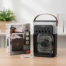 Mini Ventilador Portátil Umidificador Ar Gelado 500ml Bivolt Climatizador USB LED Suporte Para Gelo