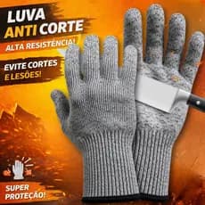 Par De Luvas Anti Corte Profissional EPI Fibra 24cm Proteção Açougueiro Construção Vidros