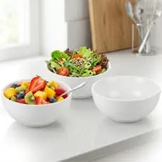 Kit 3 Tigela Bowl Moon 1,3 Litros Fundo Cumbuca 23cm Vidro Receitas Salada e Sopas