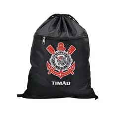 Mochila Saco Time Corinthians Fecho Cordão Nylon