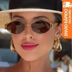 Óculos De Sol Femininos De Metal Poligonais Com Corte De Diamante UV400 Para Viagens E Uso Diário