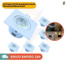 Kit 10 Spot LED 5W Embutir Quadrado Avant 3000K Luz Quente Bivolt