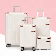 Conjunto 4 Peças 3 Malas P M G + Frasqueira Abs Rígida Viagem Rodas 360 Graus Top