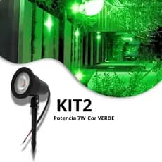 Kit 2 Espetos de Jardim LED 5W Cor Verde Proteção IP20 Para Jardim/Ambiente Externos