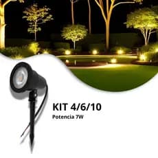 Kit 4/6/10 Espetos de Jardim 7W Cor Branco Quente 3000K Bivolt