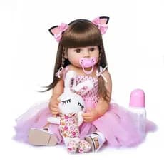 Bebê Reborn Boneca Realista Bailarina 100% Silicone Pode Dar Banho Promoção