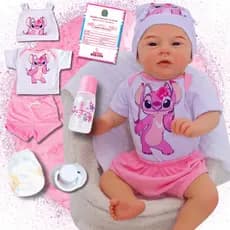 Bebê Boneca Reborn Realista Mary Angel 100% Silicone Pode Dar Banho Envio Imediato