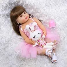 Boneca Bebê Reborn Bailarina Realista Em Vinil Siliconado Pode Dar Banho