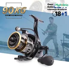 Molinete HE Série 1000-7000 Carretel em Metal Empunhadura EVA 10kg Limite Marítimo Oceânico
