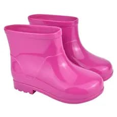 Bota Galocha Infantil Impermeável  Cano Baixo - Cores Azul, Preto, Rosa, Pink e Transparente