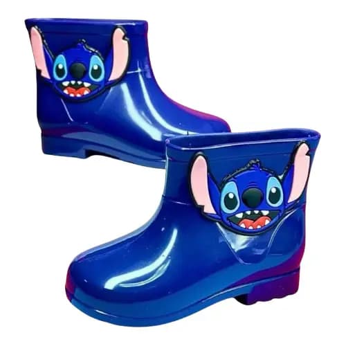 Bota Infantil do Stitch Galocha de Borracha Infantil Menino e Menina Leve Confortável