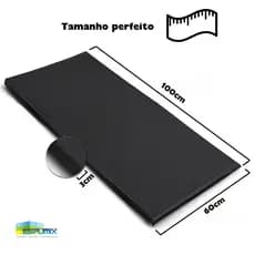 Colchonete De Academia D80 Impermeável Fitness 100x60x3 Cm Exercicio Cor Preta Espumix