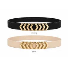 Kit 2 Cinto feminino Da Moda 1,5cm Blogueira Elegante Couro Sintético Fashion - Cybele