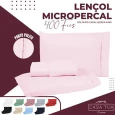 Jogo de Cama Solteiro Casal Queen 3 Peças 400 Fios Micropercal Ponto Palito NOVIDADE