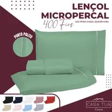 Lençol King 3 Peças Micropercal 400 fios Liso - NOVIDADE