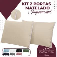 Kit 2 Porta Travesseiro Capas Impermeáveis Mateladas c/ Zíper 70cmx50cm Várias Cores NOVIDADE