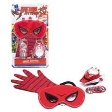 Kit Brinquedos infantil luva lança disco mais mascara homem aranha