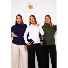 Camisa Social Feminina 100% Algodão Manga Longa Elegante Premium Trabalho Escritório Casual Chic