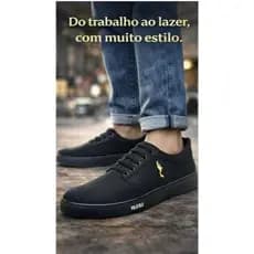 Sapatênis Masculino Polo Blu Elegance Black Casual Leve Confortável Moda Masculina