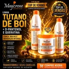 🧴 Kit 3x1 Tutano de Boi Maycrene com D-Pantenol e Queratina – Cuidado Completo para seus Cabelos