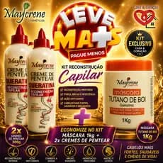💎 Kit Máscara 💜 Tutano de Boi + Creme de Pentear 💜 D-Pantenol e Queratina ✨