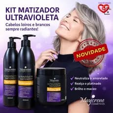 Kit Matizador Ultravioleta Maycrene 3x1 ou 6x1 Desamarelador Loiro Platinado Profissional