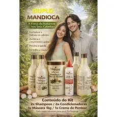 ✨Kit Duplo 7x1 ✨Mandioca e ✨Óleo de Ricinus, para todos os tipos de Cabelo, Maciez e Brilho, com a 💜Hidratação perfeita!