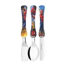 Jogo De Talheres Inox 3 Pcs Infantil Homem Aranha - Marvel