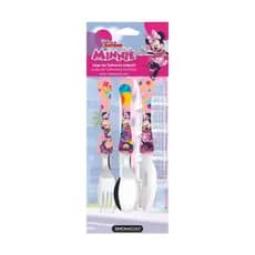 Jogo De Talheres Inox 3 Pcs Infantil Minnie - Disney