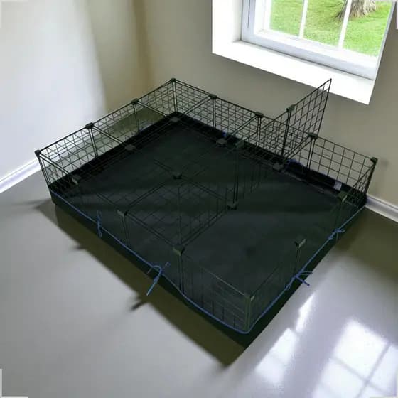 Cercado Reforçado 30x30 com Gaiola, Tapete Lavável, Forro Protetor e 1 Tampa para Pet