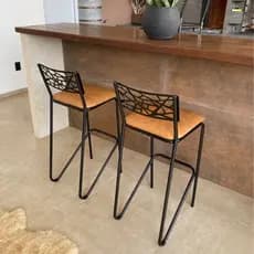 Kit 2 Banqueta Alta Moderna Estrutura Reforçada Aço Pintura Premium Ideal Para Cozinha Americana