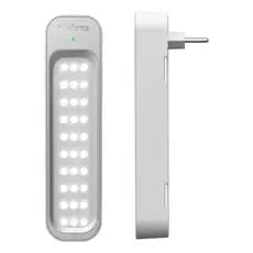 Luminaria De Emergência Intelbras Luz 30 Leds 150 Lúmens Bivolt Tomada Cor Branco 110v/220v