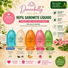 Sabonete Líquido 500ml Donnabelly-Refil - exclusividade, bem-estar e sofisticação - 5 fragrâncias