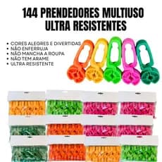 Kit 144 UND Prendedor Multiuso Reforçado-Prendedor de Roupas,Sacolas e Embalagens-pregador-sem mola