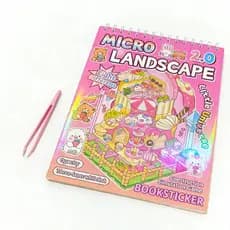 Caderno Adesivos 3d com 8 Cenários e pinças para Montar e Decorar
