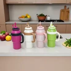 Garrafa Térmica de cafe ,agua em aço inoxidável 316 1000ml com Canudo, Alça e Tampa para diaria ou academia