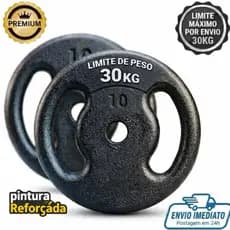 Par Anilhas Pintadas 10 kg kit (2X10) Pintura Reforçada Ideal Treino fitness,Musculação,Esportes Pronta Entrega