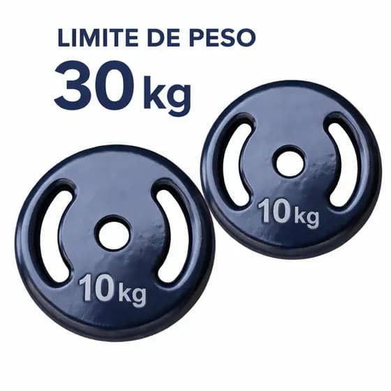 Par de Anilhas 10kg (2x10 kg) Emborrachadas - 20kg Total Peso Para Exercícios Academia Musculação