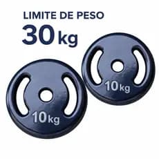 Par de Anilhas 10kg (2x10 kg) Emborrachadas - 20kg Total Peso Para Exercícios Academia Musculação