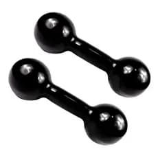 Par Halteres Bola 2 Kg Emborrachados (2x2 Kg) Musculação Treinos Em Casa Cor Preto