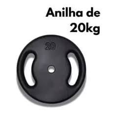 Anilha Vazada Pintada 20kg (1X20 KG) Halteres Academia Barras Ferro Fitness