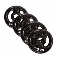 Kit 4 Anilhas (4x2 KG) Emborrachadas Revestidas Ideal para Treino em Casa e Academia