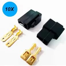 10 Conjunto Conector 2 Vias Com Terminais (macho E Fêmea)